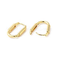 Boucles d'oreilles créoles ovales en zircone cubique transparente&nbsp;EJEW-G312-13G