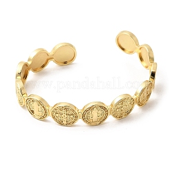 Bracelets manchettes ouvertes en laiton à caractère religieux&nbsp;BJEW-K296-02A-G