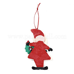 Decorazioni natalizie con ciondolo in argilla polimerica fatte a mano con Babbo Natale&nbsp;HJEW-P017-01D