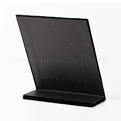 Legno con velluto a forma di L portaorecchini espositori&nbsp;EDIS-O001-01