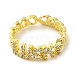 Bagues en laiton avec micro pavé de zircone cubique pour femmes&nbsp;RJEW-E295-24G