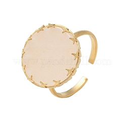 Flache runde natürliche Rosenquarz Fingerringe&nbsp;RJEW-R009-01G-02