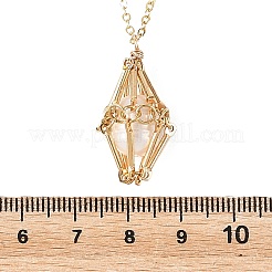 Colliers pour femmes avec pendentif en perle d'eau douce naturelle en forme de losange et chaîne en laiton.&nbsp;NJEW-JN06512