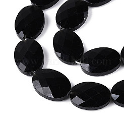 Fili di perline di onice nero naturale (tinti e riscaldati).&nbsp;G-S354-13x18-A01