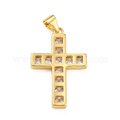 Pendenti in zirconi cubici trasparenti in micro pavè di ottone&nbsp;ZIRC-A021-19G