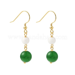 Boucles d'oreilles pendantes œil de chat en acier inoxydable 304 galvanisé&nbsp;EJEW-Z129-14G-03