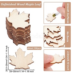 Recortes de forma de hoja de arce de madera sin terminar&nbsp;DIY-WH0034-99