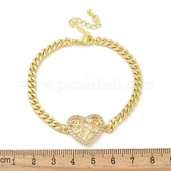 Micro ottone spianare Braccialetti di collegamento zirconi&nbsp;BJEW-S158-13G-B