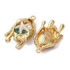 Leichtgoldfarbene Emaille-Anhänger&nbsp;ENAM-B028-28KCG