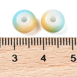 Perles en verre opaque peintes par pulvérisation&nbsp;GLAA-G118-01