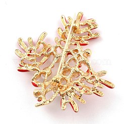 Spilla in lega a forma di corallo con perla in resina&nbsp;JEWB-O009-19