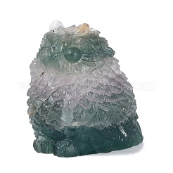 Figurine de hibou sculptée en fluorite naturelle&nbsp;G-Q615-03B