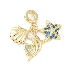 Porte micro ouvrent pendentifs zircone cubique en laiton de placage&nbsp;KK-M309-32G
