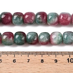 Teñidos naturales blancas abalorios de jade hebras&nbsp;G-T138-D05
