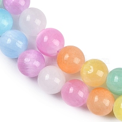 Stränge natürlicher Selenitperlen in Macaronfarbe&nbsp;G-F780-A01-01