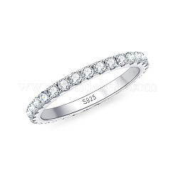 Anillos de dedo de moissanita de plata esterlina chapados en rodio para mujer&nbsp;WG76D6D-06