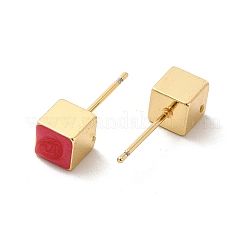 Orecchini cubici smaltati&nbsp;EJEW-P210-02G-02