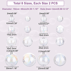 16 Stück 8 Stil handgefertigte zwei Löcher geblasene Glaskugel Perlen&nbsp;FIND-PH0004-63