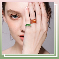4 Stil Fingerringe aus Harz und Acryl für Damen&nbsp;RJEW-SC0001-24