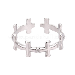 Anello polsino aperto a croce in acciaio inossidabile 304 anti-ossidazione per donna&nbsp;RJEW-K245-26P