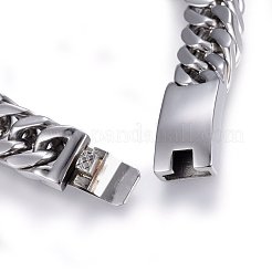 Anlaufgeschützte Panzerkettenarmbänder aus Edelstahl 304&nbsp;BJEW-E346-10P