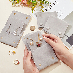 Schmuck-Geschenkbeutel aus Flusenstoff mit Druckknopfverschluss&nbsp;ABAG-WH0045-08C