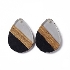 Pendentifs en résine opaque et bois de noyer&nbsp;RESI-M027-04H
