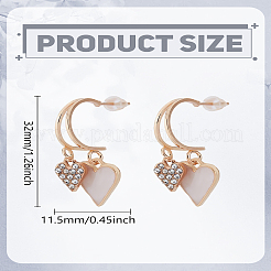 1 par de pendientes colgantes de aleación con rhinestone&nbsp;EJEW-LP0003-74B