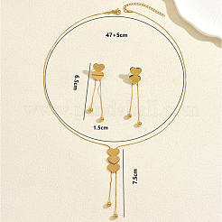 Ensemble élégant en acier inoxydable comprenant un collier lariat&nbsp;LF0816