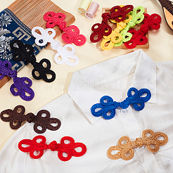 24 Paar 12 Farben handgemachte chinesische Froschknoten-Knopf-Sets&nbsp;DIY-GA0008-66