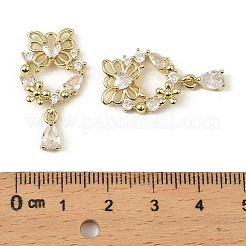 Pendentifs avec zircon cubiques à micro-pavés en laiton&nbsp;LS-KK-C107-03G