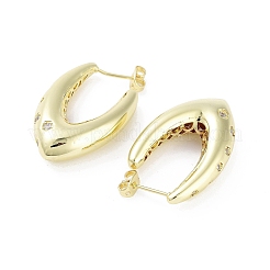 Boucles d'oreilles clous de zircone cubique micro pavés de laiton placage en rack&nbsp;EJEW-B047-05G-03