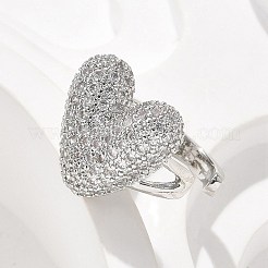 Orecchini a polsino in zircone chiaro con micro pavè di ottone&nbsp;EJEW-F359-13P