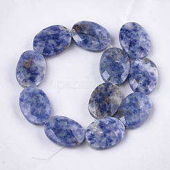Fili di perle di diaspro macchia blu naturale&nbsp;G-S354-11