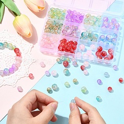 210 Stück transparente Crackle-Acrylperlen in 12 Stilen&nbsp;DACR-YW0001-02