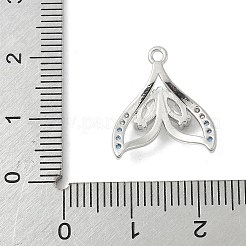 Ciondolo connettore animale marino in ottone con pavé di zirconi cubici blu cielo e trasparenti&nbsp;KK-M326-07C-P
