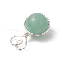 4 stücke 4 arten natürliche rose quarz & aventurin & amethyst & karneol kupfer draht gewickelt herz ball anhänger&nbsp;PALLOY-TA00215-02
