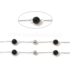 Chaînes de perles rondes en agate noire teintes et chauffées naturellement&nbsp;CHS-B004-08P