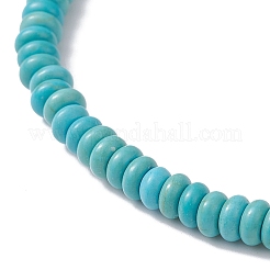 Synthetische türkisfarbene Unterlegscheibe- und Naturperlen-Stretch-Armbänder&nbsp;BJEW-JB09918-08