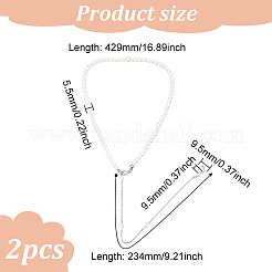 2 collier en perles d'imitation en plastique avec chaîne de corps&nbsp;NJEW-FG0001-03
