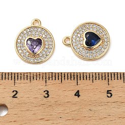 Colgantes de circonita cúbica micro pavé de latón de san valentín&nbsp;KK-K423-01G
