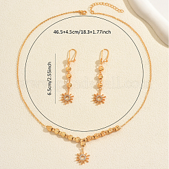 Set di orecchini e collane vintage in ottone con micro pavé di zirconi cubici trasparenti e sole per donna&nbsp;PM5881