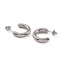 Orecchini a bottone in acciaio inossidabile 304 anti-ossidazione per donna&nbsp;EJEW-G346-07C-P