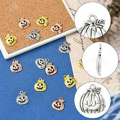 15 pièces 3 couleurs style tibétain halloween citrouille jack-o'-lanterne pendentifs en alliage&nbsp;TIBEP-FS0001-41