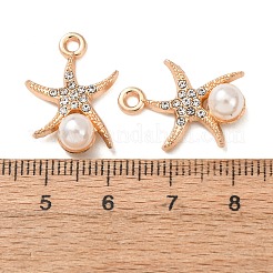 Ciondoli in lega e ABS con perle artificiali e strass&nbsp;FIND-K030-18E-G