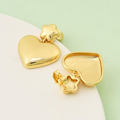 Boucles d'oreilles pendantes en laiton en forme de cœur et d'étoile&nbsp;EJEW-F389-17G