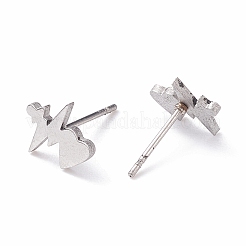 Anlaufgeschützte Unisex-Ohrstecker aus 304 Edelstahl&nbsp;LS-EJEW-E254-06P