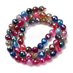 Chapelets de perles en agate naturelle électrolytique&nbsp;G-B191-A07-6mm-11