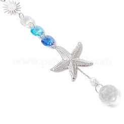 Hängende Sonnenfänger aus Edelstahl (Seestern) und Messing (Mond)&nbsp;HJEW-JM04623
