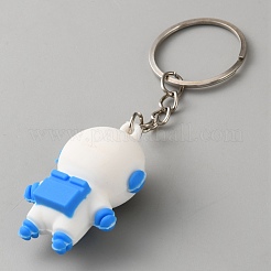 Portachiavi con ciondolo in pvc e ferro a forma di astronauta&nbsp;KEYC-WH0053-030P-02